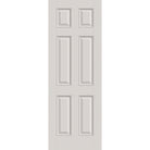 Fiberglass entry door, 6 panel, 34" x 96", white satin smooth finish