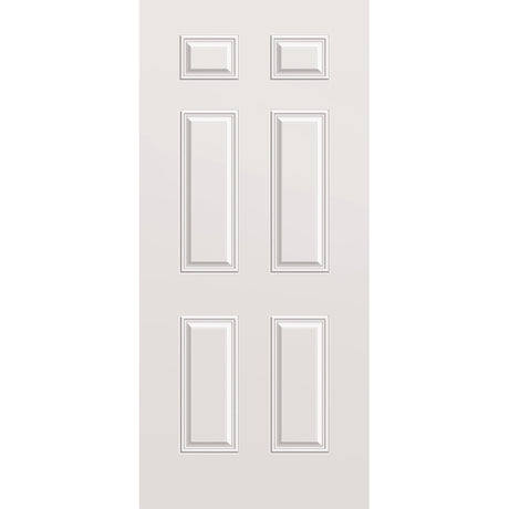 Steel edge entry door, 6 panel, 36" x 80", primed white finish