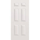 Wood edge steel entry door, 6 panel, 36" x 80", primed white finish