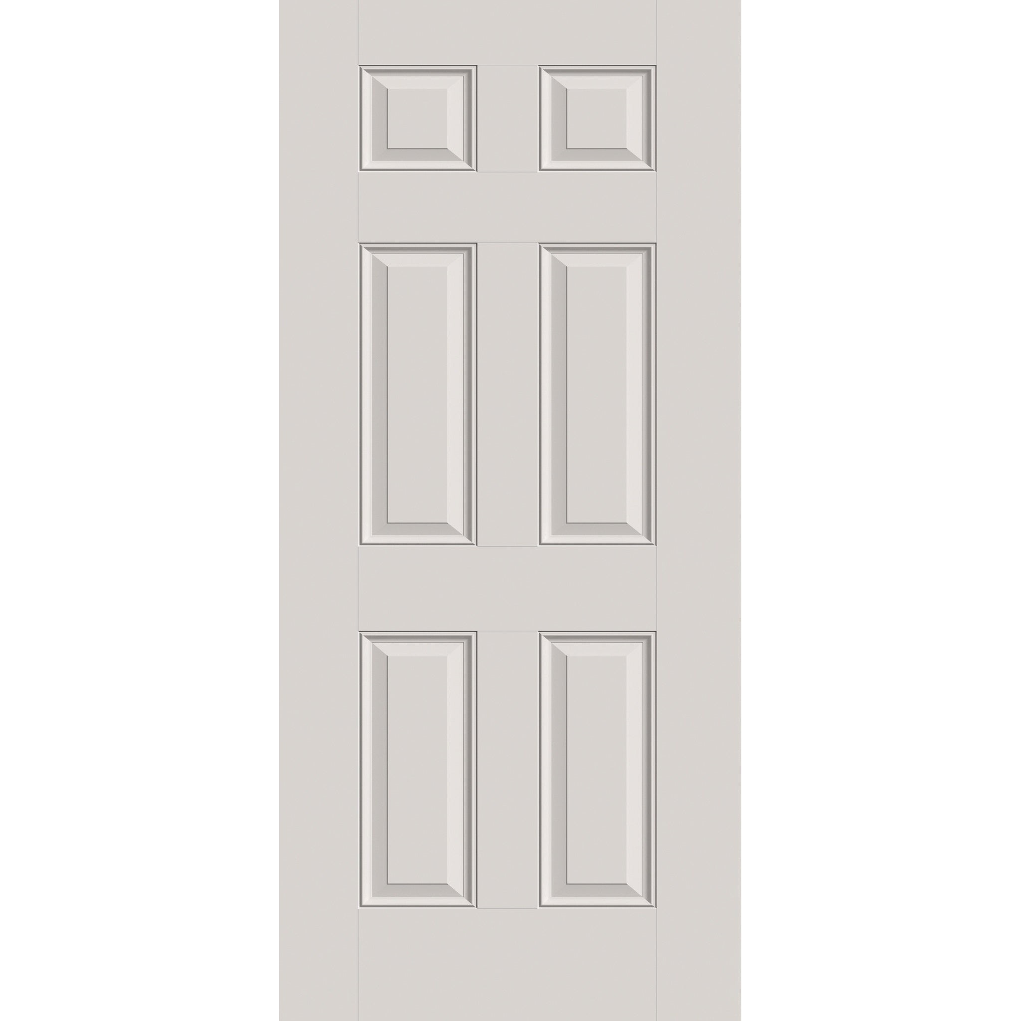 20-minute fire-rated fiberglass entry door, 6 panel, 36" x 80", white satin smooth finish