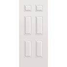 Wood edge steel entry door, 6 panel, 36" x 84", primed white finish