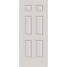 Fiberglass entry door, 6 panel, 36" x 84", white satin smooth finish