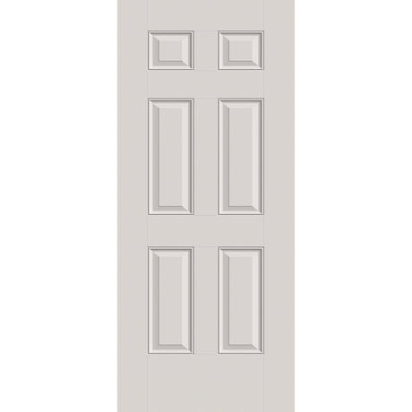 Fiberglass entry door, 6 panel, 36" x 84", white satin smooth finish