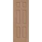 Fiberglass entry door, 6 panel, 36" x 96", tan woodgrain finish