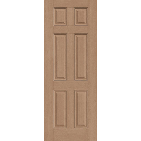 Fiberglass entry door, 6 panel, 36" x 96", tan woodgrain finish
