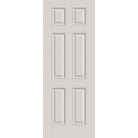 20-minute fire-rated fiberglass entry door, 6 panel, 36" x 96", white satin smooth finish