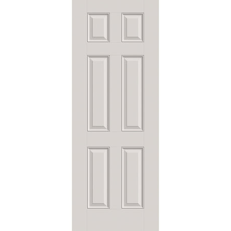 20-minute fire-rated fiberglass entry door, 6 panel, 36" x 96", white satin smooth finish