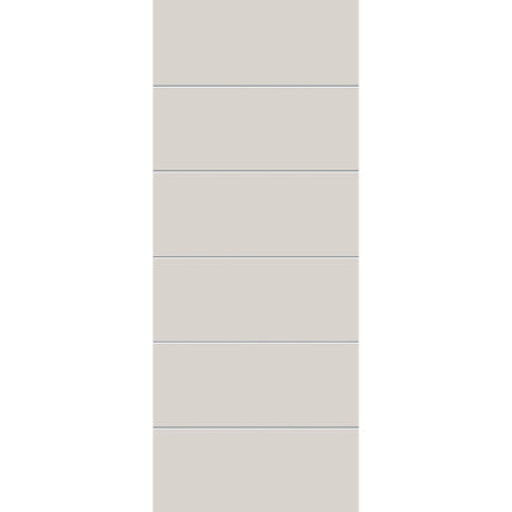 Fiberglass entry door, contemporary 5, 32" x 80", white satin smooth finish