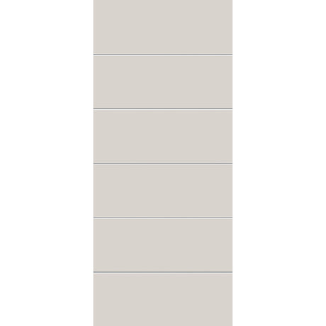 Fiberglass entry door, contemporary 5, 34" x 80", white satin smooth finish