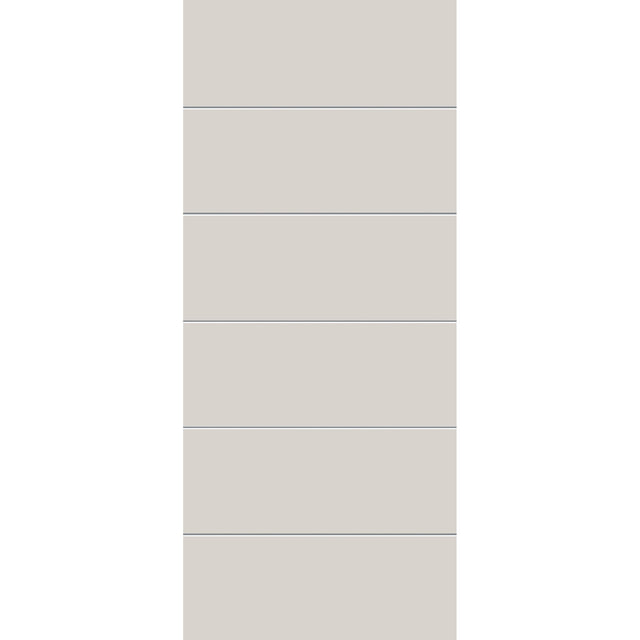 Fiberglass entry door, contemporary 5, 34" x 80", white satin smooth finish