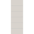 Fiberglass entry door, contemporary 5, 34" x 96", white satin smooth finish