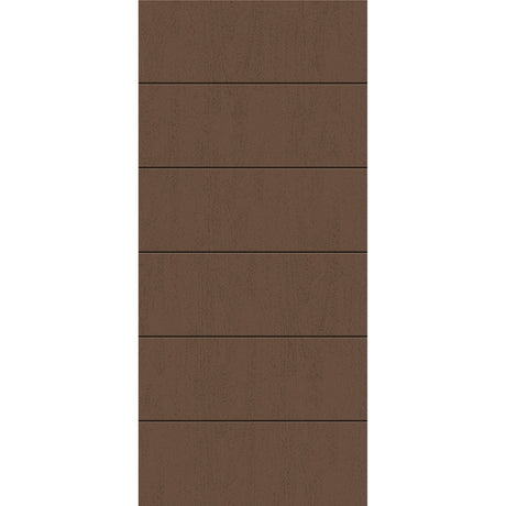 Fiberglass entry door, contemporary 5, 36" x 80", fine woodgrain finish