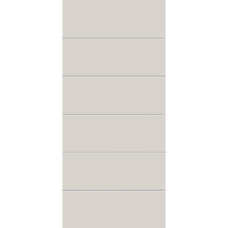 Fiberglass entry door, contemporary 5, 36" x 80", white satin smooth finish