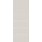 Fiberglass entry door, contemporary 5, 36" x 96", white satin smooth finish