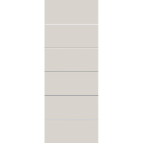 Fiberglass entry door, contemporary 5, 36" x 96", white satin smooth finish