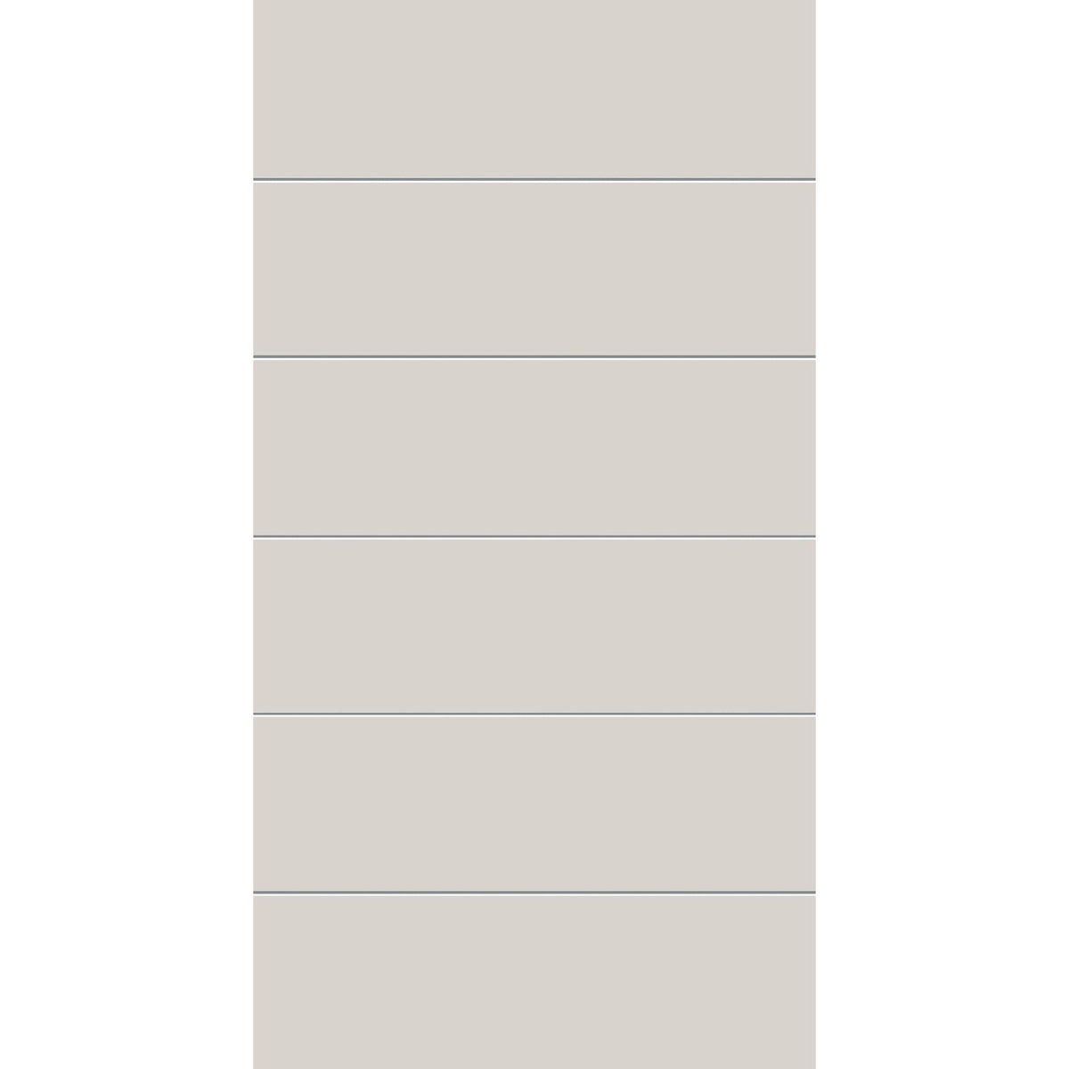Fiberglass entry door, contemporary 5, 42" x 80", white satin smooth finish
