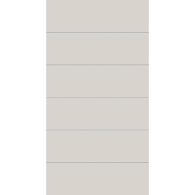 Fiberglass entry door, contemporary 5, 42" x 80", white satin smooth finish