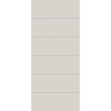 Fiberglass entry door, contemporary 5, 42" x 96", white satin smooth finish