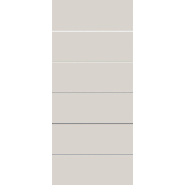 Fiberglass entry door, contemporary 5, 42" x 96", white satin smooth finish