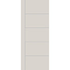 Fiberglass entry door, contemporary 14, 32" x 80", white satin smooth finish
