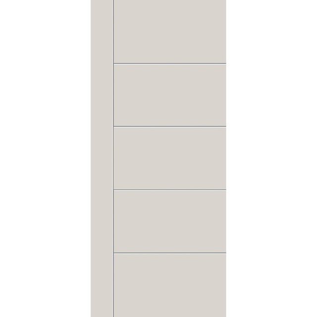Fiberglass entry door, contemporary 14, 34" x 80", white satin smooth finish