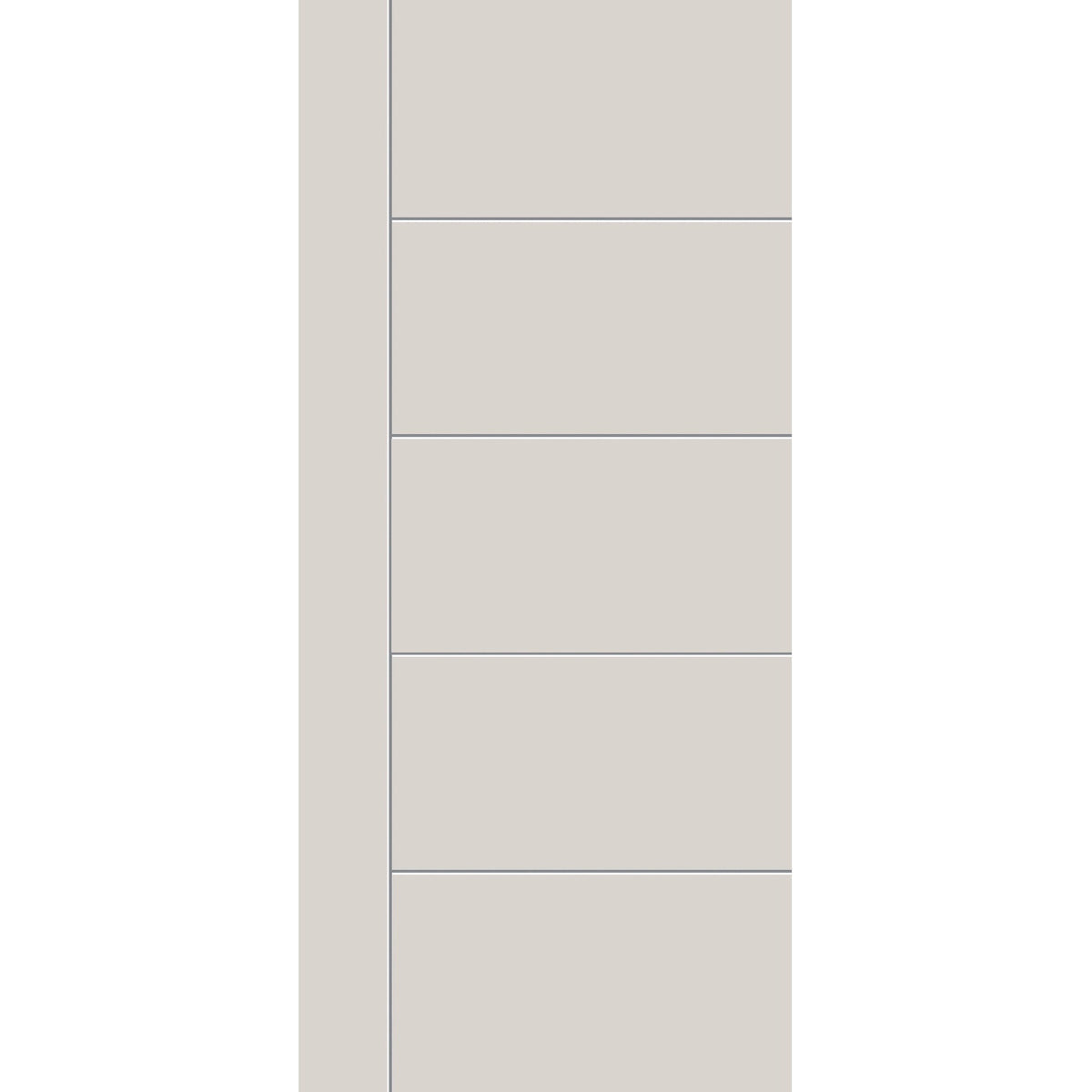 Fiberglass entry door, contemporary 14, 36" x 80", white satin smooth finish
