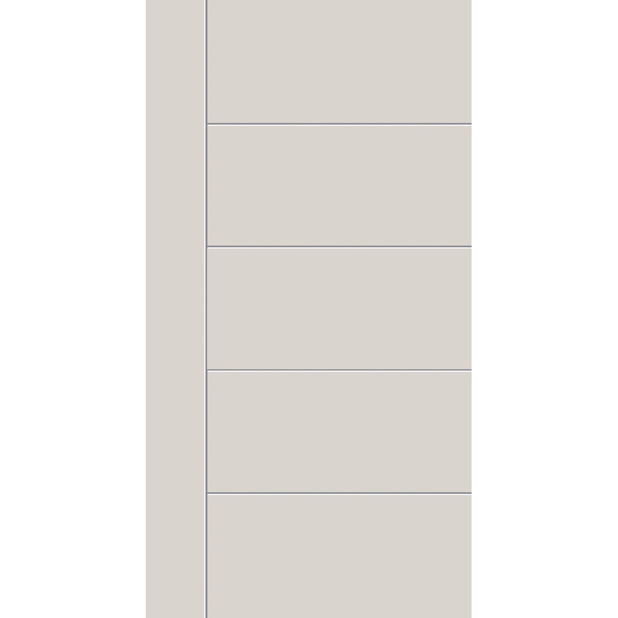 Fiberglass entry door, contemporary 14, 42" x 80", white satin smooth finish