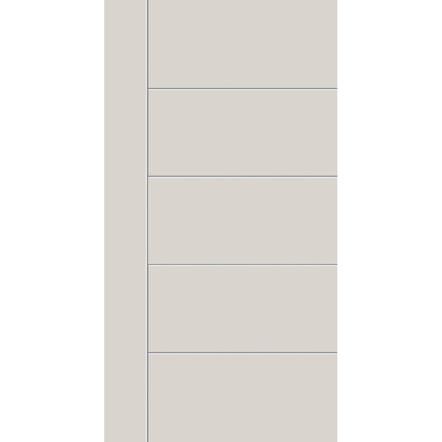 Fiberglass entry door, contemporary 14, 42" x 80", white satin smooth finish