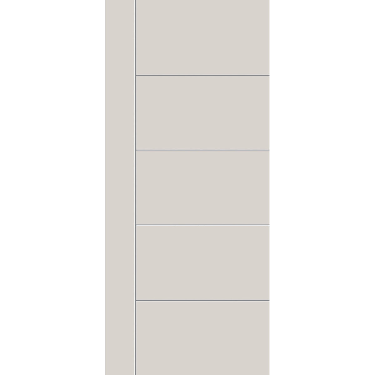 Fiberglass entry door, contemporary 14, 42" x 96", white satin smooth finish