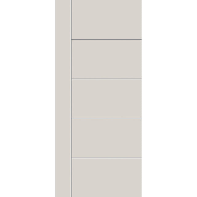 Fiberglass entry door, contemporary 14, 42" x 96", white satin smooth finish
