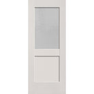 Micro-Granite flush glazed fiberglass entry door, half lite shaker, 32" x 80", white satin smooth finish