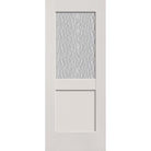 Vapor flush glazed fiberglass entry door, half lite shaker, 32" x 80", white satin smooth finish
