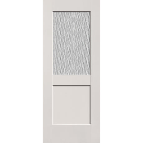 Vapor flush glazed fiberglass entry door, half lite shaker, 32" x 80", white satin smooth finish