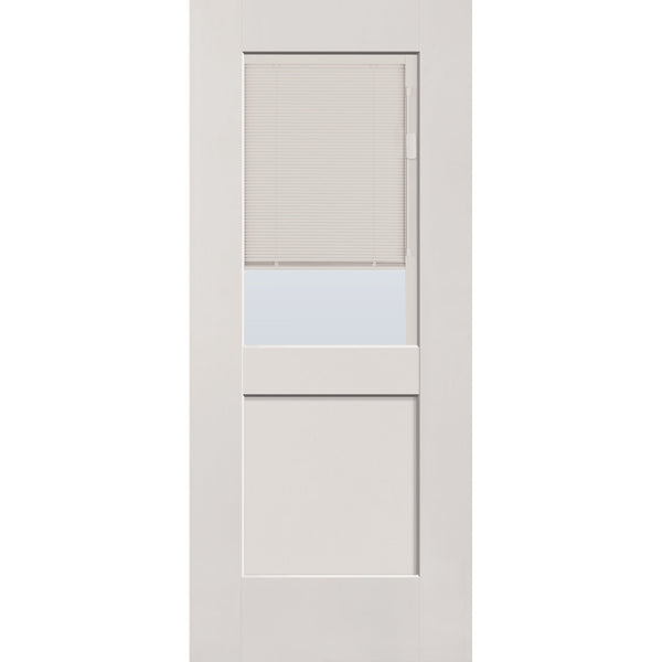 Raise & Lower Blinds Flush Glazed Fiberglass Entry Door - Half