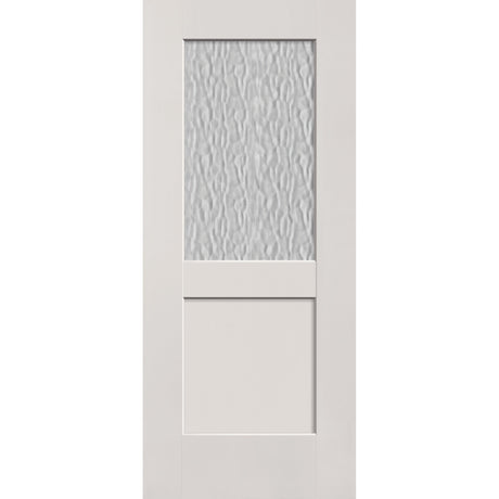 Vapor flush glazed fiberglass entry door, half lite shaker, 34" x 80", white satin smooth finish