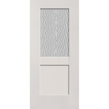 Vapor flush glazed fiberglass entry door, half lite shaker, 36" x 80", white satin smooth finish