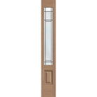 Berkley flush glazed fiberglass sidelite panel, 3/4 lite, 12" x 80", tan woodgrain finish, Patina caming