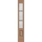 Dexter flush glazed fiberglass sidelite panel, 3/4 lite, 12" x 80", tan woodgrain finish, Black Aluminum caming