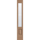 2 light grille flush glazed fiberglass sidelite panel, 3/4 lite, 12" x 80", tan woodgrain finish, white grilles between glass