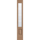 4 light grille flush glazed fiberglass sidelite panel, 3/4 lite, 12" x 80", tan woodgrain finish, white grilles between glass