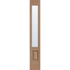 Clear flush glazed hurricane-rated fiberglass sidelite panel, 3/4 lite, 12" x 80", tan woodgrain finish