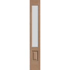 Frost flush glazed hurricane-rated fiberglass sidelite panel, 3/4 lite, 12" x 80", tan woodgrain finish