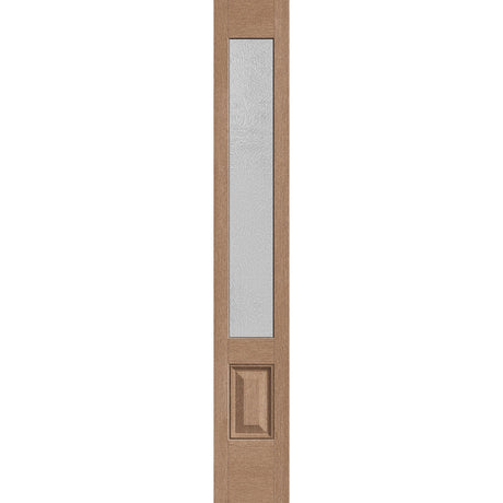 Micro-Granite flush glazed hurricane-rated fiberglass sidelite panel, 3/4 lite, 12" x 80", tan woodgrain finish