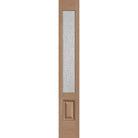 Rain flush glazed hurricane-rated fiberglass sidelite panel, 3/4 lite, 12" x 80", tan woodgrain finish