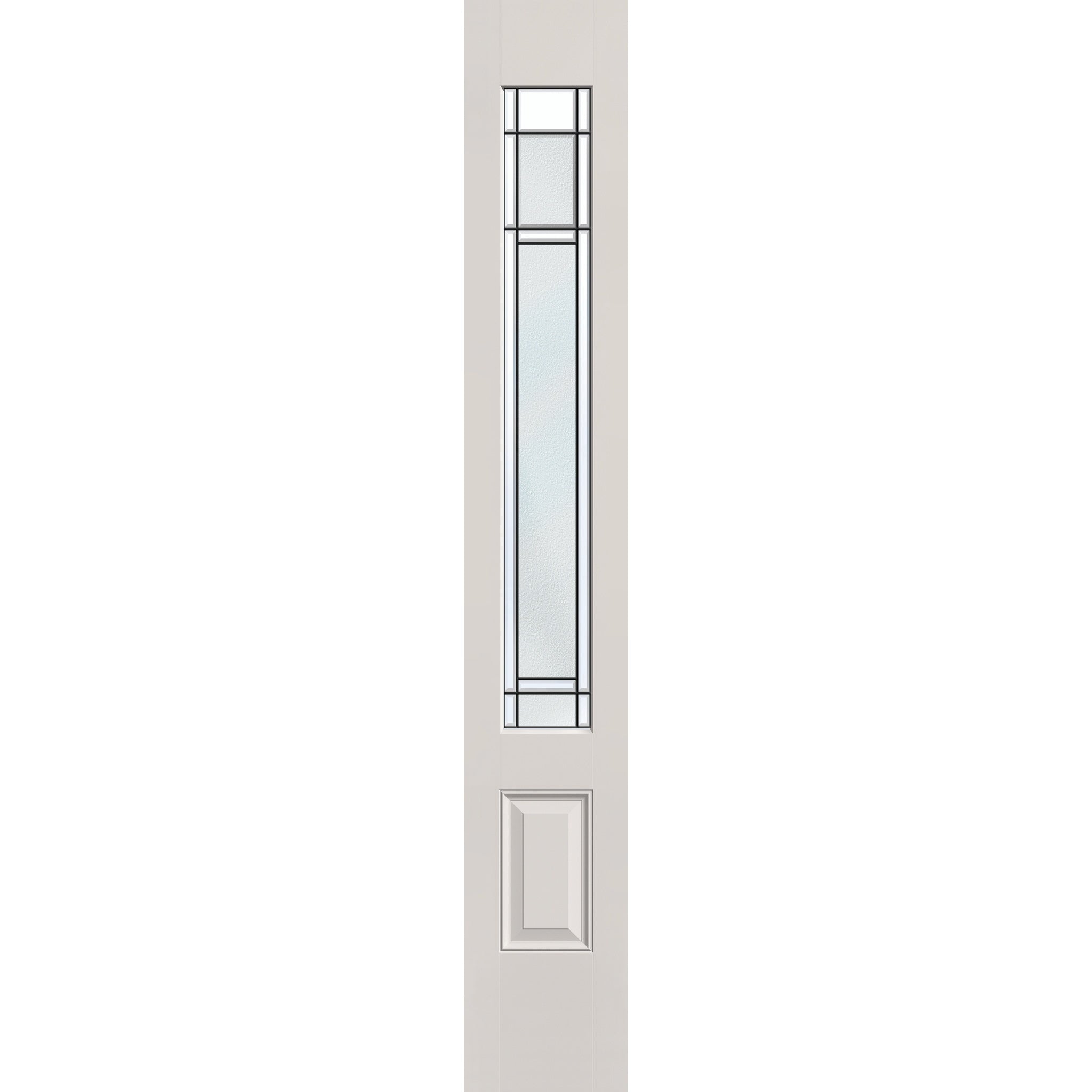 Berkley flush glazed fiberglass sidelite panel, 3/4 lite, 12" x 80", white satin smooth finish, Patina caming