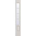 Clear flush glazed fiberglass sidelite panel, 3/4 lite, 12" x 80", white satin smooth finish