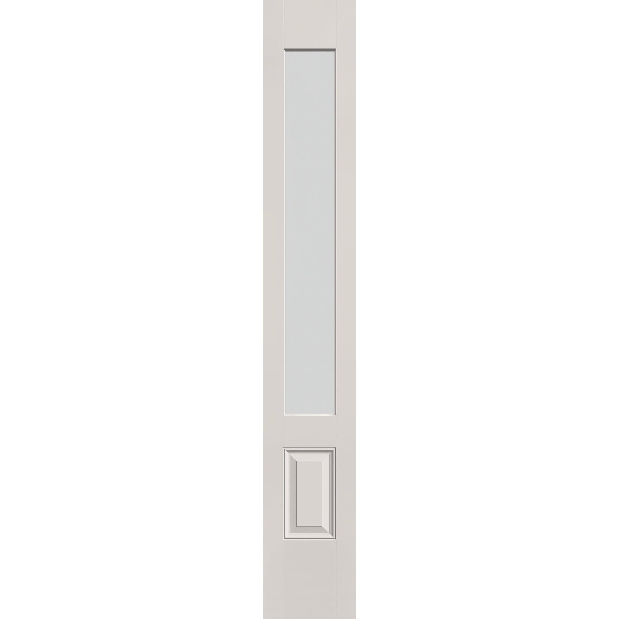 Frost flush glazed fiberglass sidelite panel, 3/4 lite, 12" x 80", white satin smooth finish