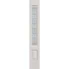 Austin flush glazed hurricane-rated fiberglass sidelite panel, 3/4 lite, 12" x 80", white satin smooth finish, Satin Nickel caming