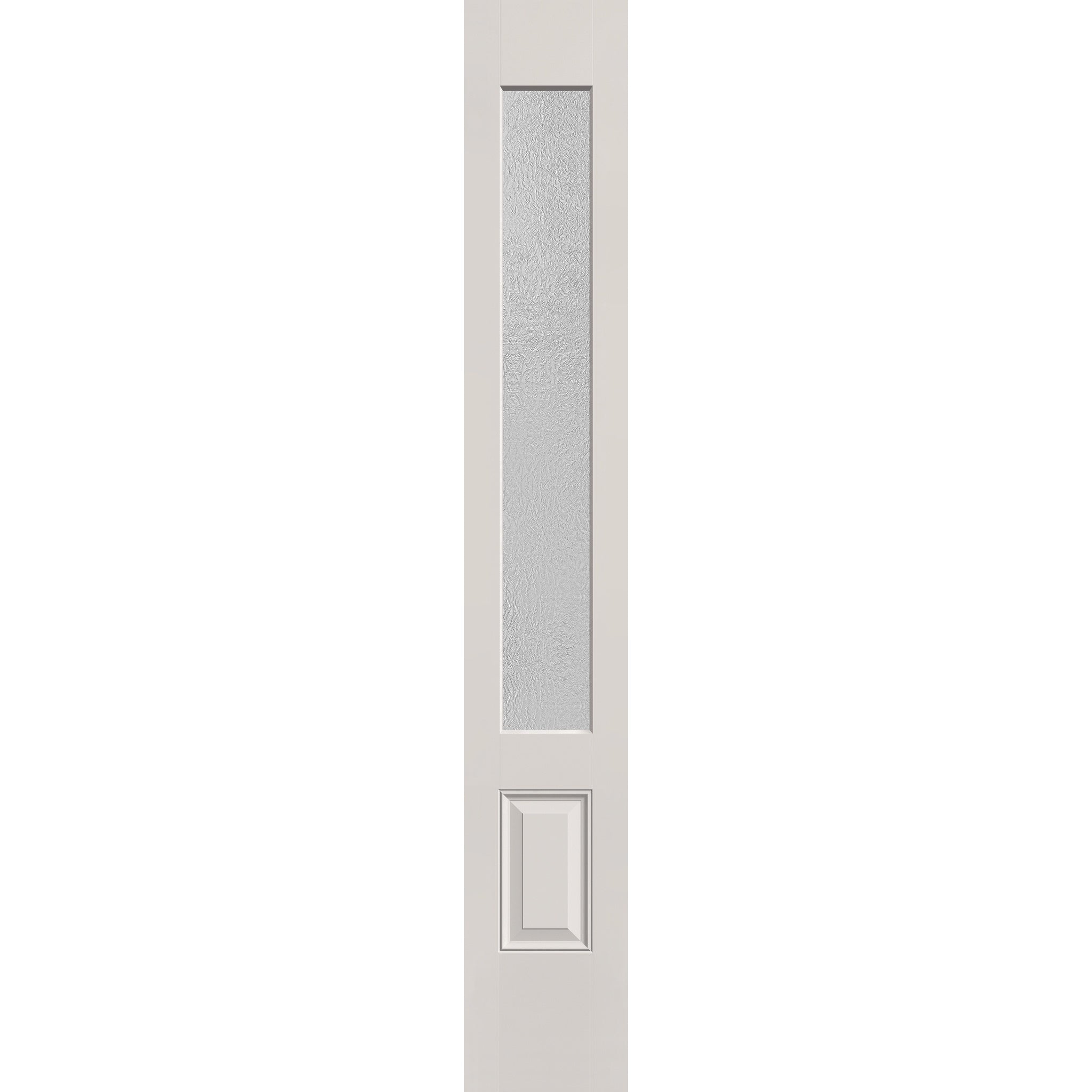 Micro-Granite flush glazed hurricane-rated fiberglass sidelite panel, 3/4 lite, 12" x 80", white satin smooth finish