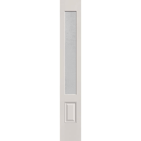Micro-Granite flush glazed hurricane-rated fiberglass sidelite panel, 3/4 lite, 12" x 80", white satin smooth finish